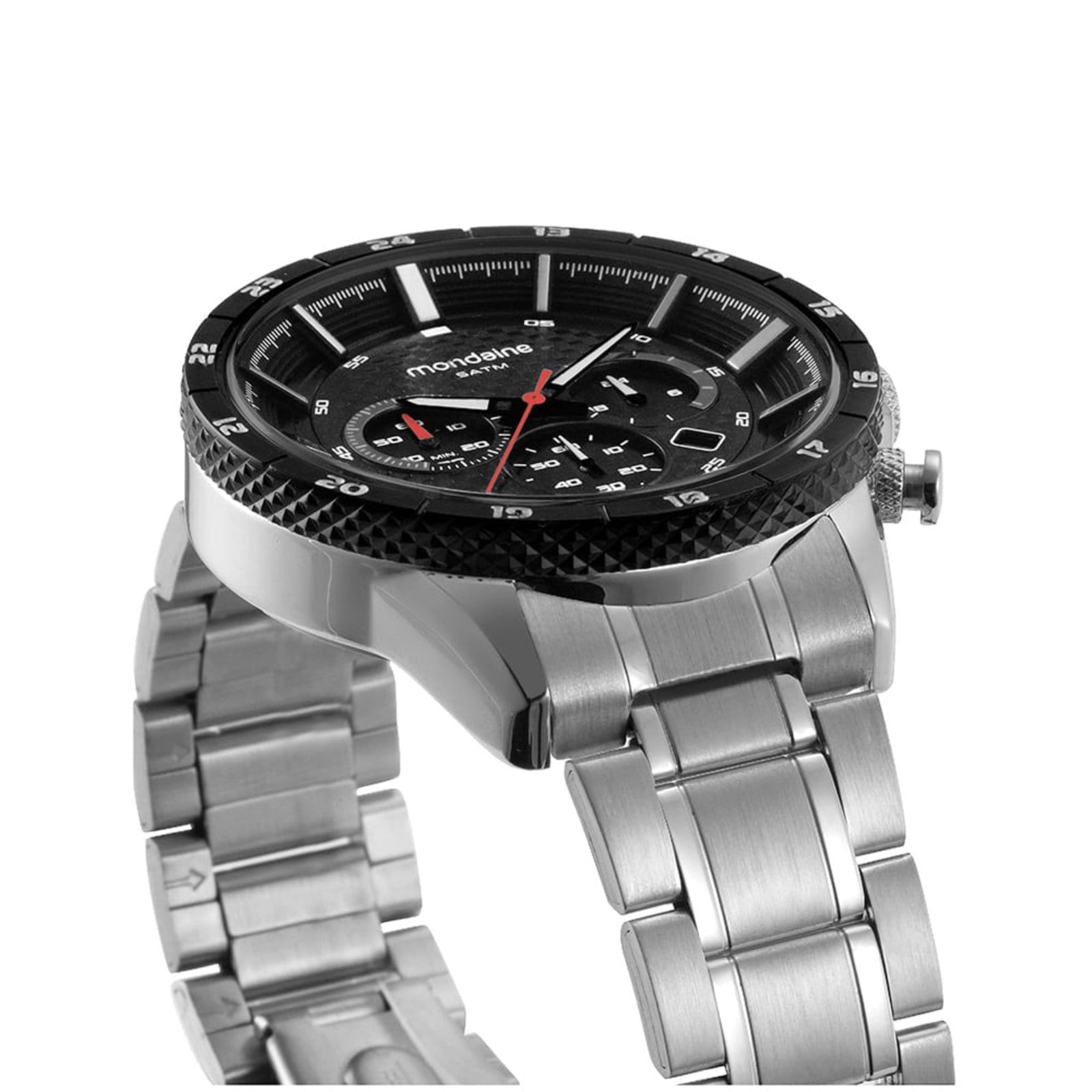 Vista 2 Relógio Masculino Mondaine Cronógrafo Visor Amplo Mondaine prata