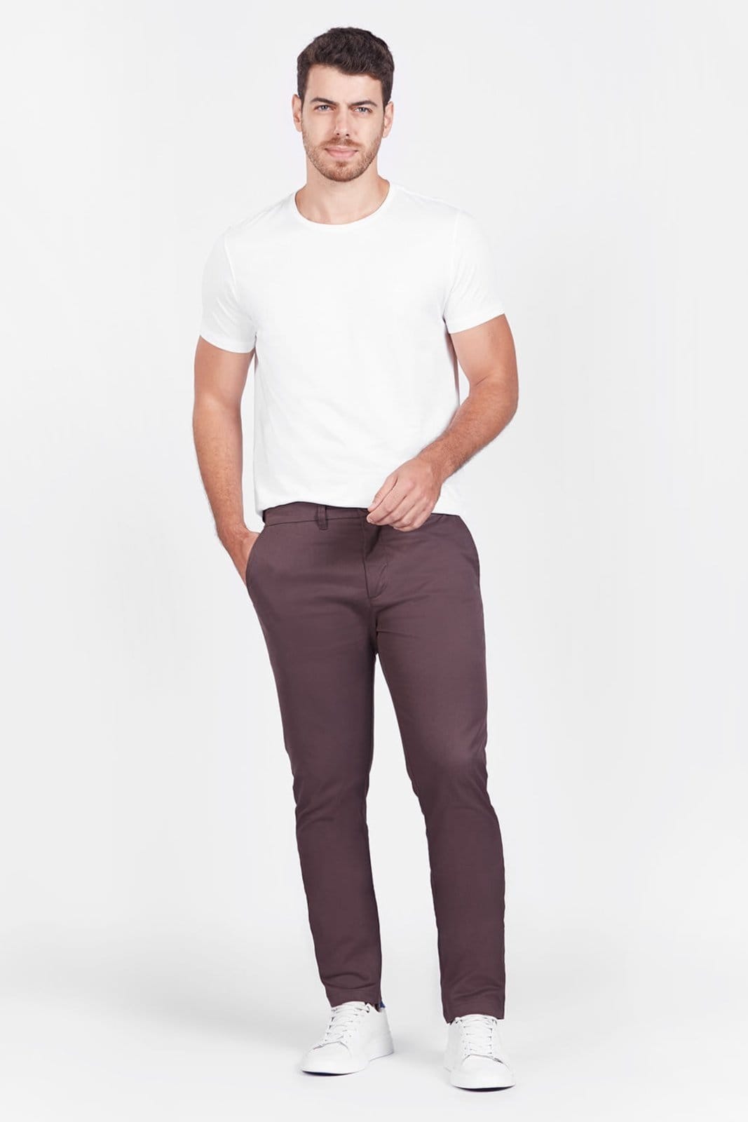 Vista 2 Calça Aramis Chino Moovex Cafe - 40 Aramis incolor