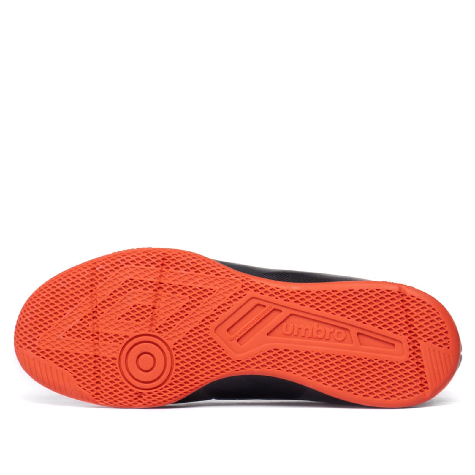 Vista 2 Chuteira Masculina Umbro Futsal Fifty VI League Laranja Umbro preto