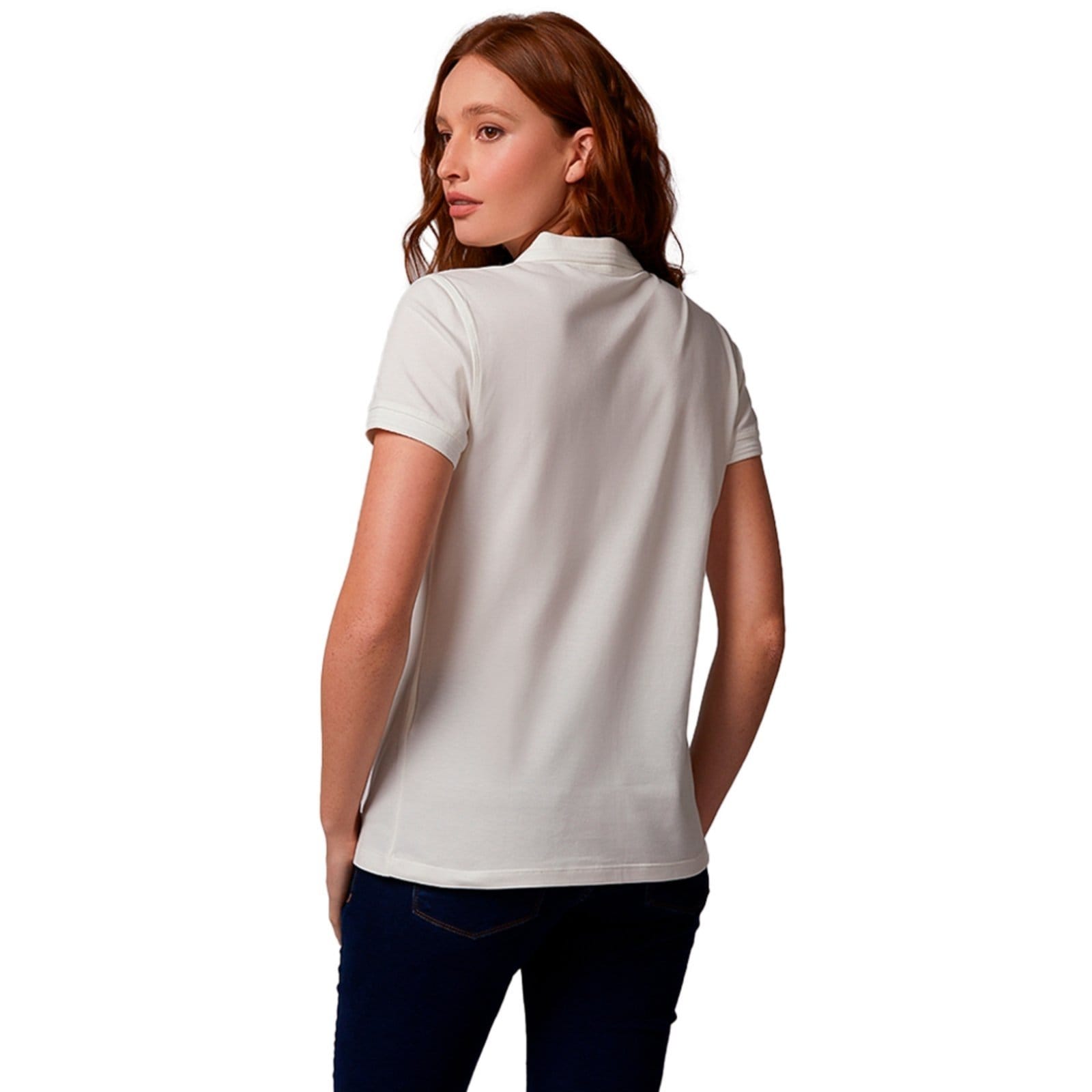 Vista 2 Camisa Polo Dudalina Piquet Basic Ou24 Off White Feminino Dudalina off-white white
