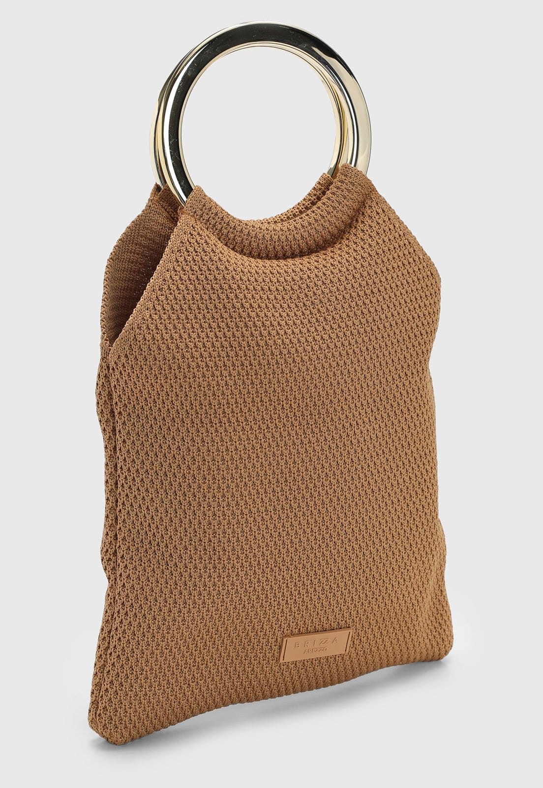 Vista 2 Bolsa Feminina Brizza Arezzo Alça Metálica Brizza Arezzo caramelo