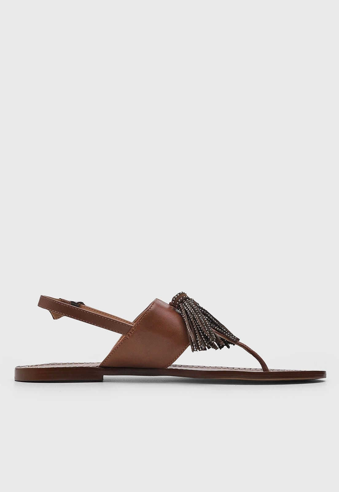 Vista 2 Rasteira Feminina Luiza Barcelos Fechada Tassel Luiza Barcelos marrom