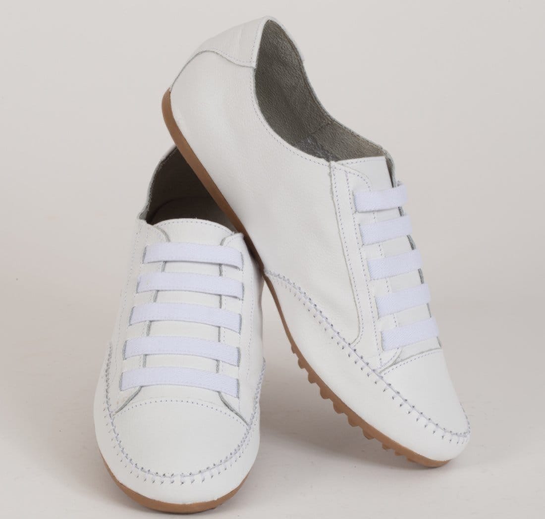 Vista 2 Tênis Mocatênis Giulia Capri em Couro Coleção 2025 - Cod101 diRavena branco/off-white