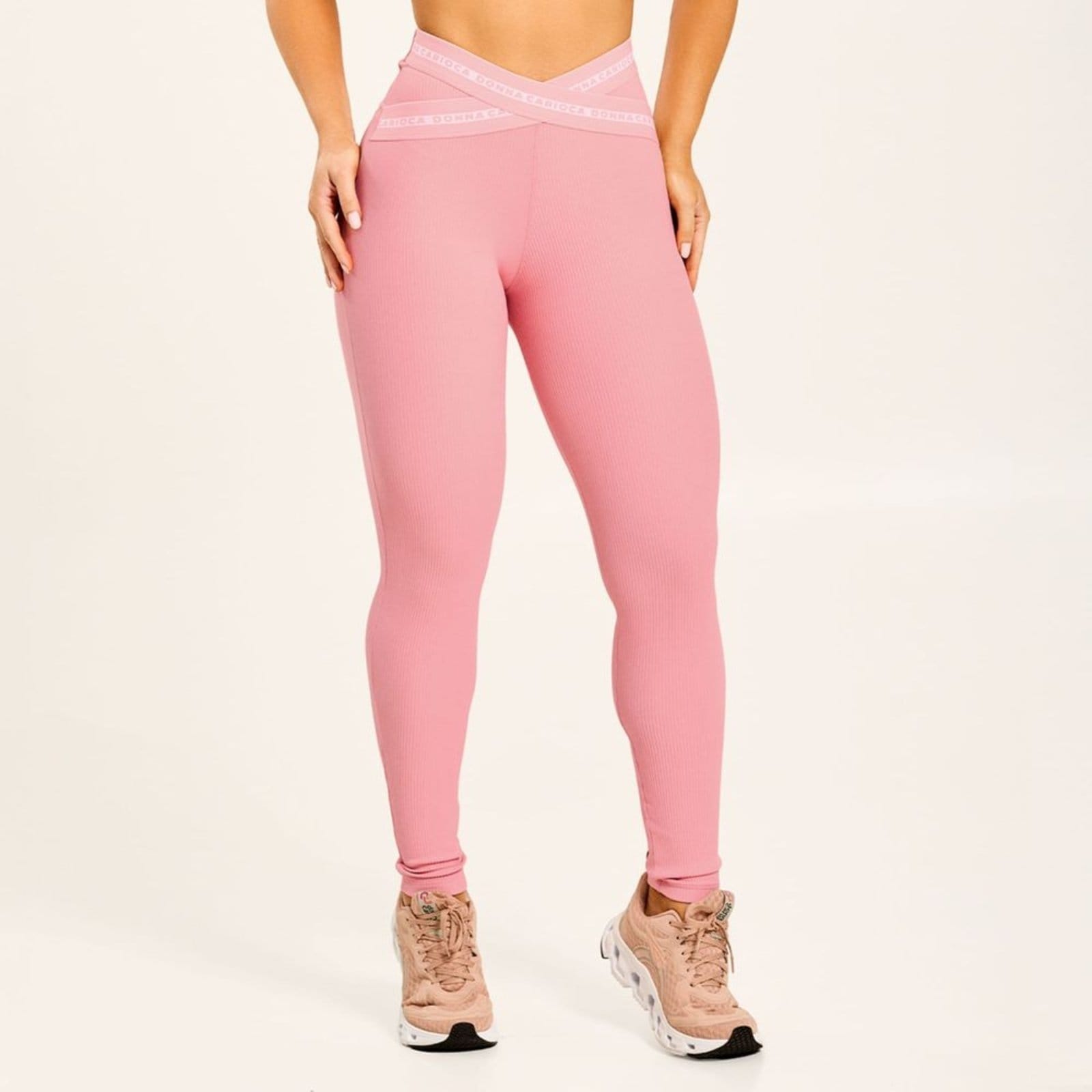 Vista 2 Legging Ultimate Cravo Canelado Donna Carioca rosa