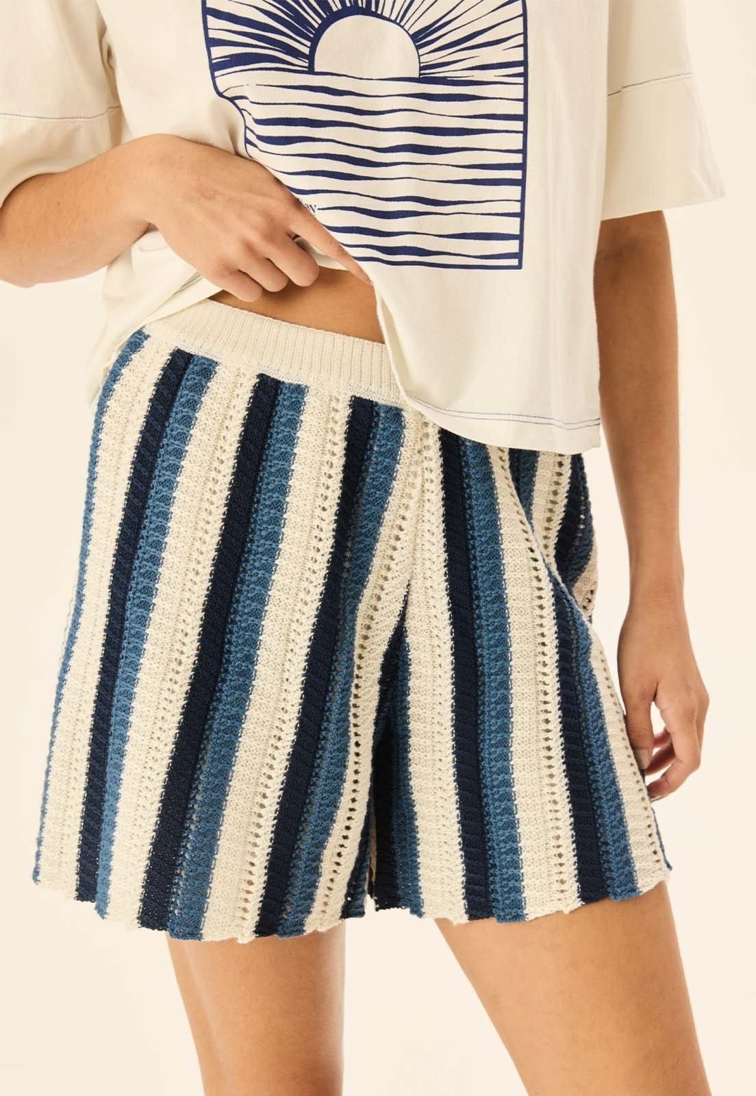 Vista 2 Short Tricot Listras CaCay azul