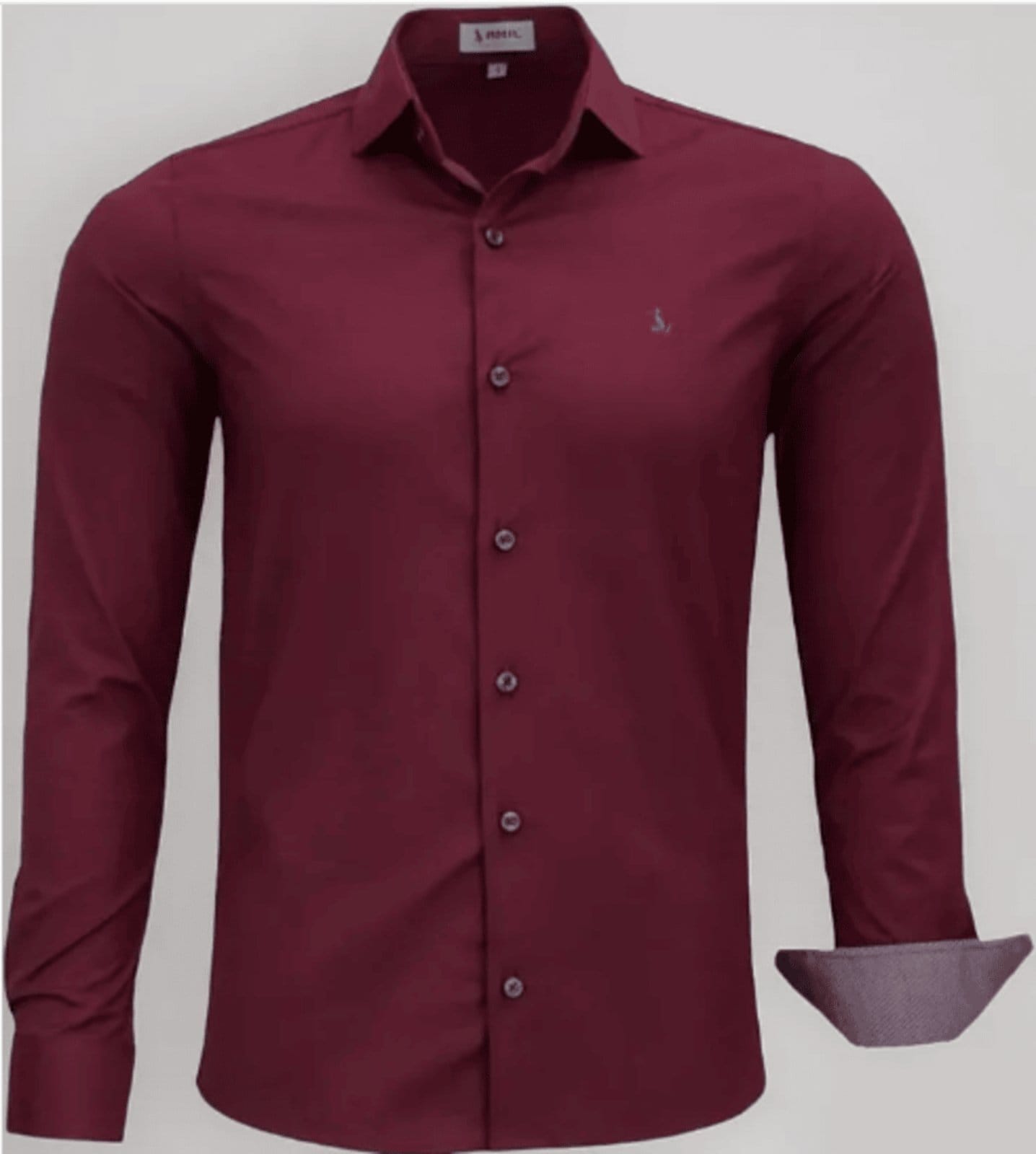 Camisa Social Amil Slim Banner Misto Com Elastano Macia Fácil de Passar Manga Longa Luxo