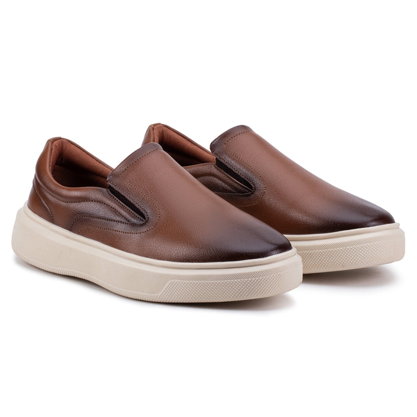 Vista principal Tênis Slip On Iate Estilo Shoes Masculino Terracota Confortável Calce Fácil Estilo Shoes caramelo