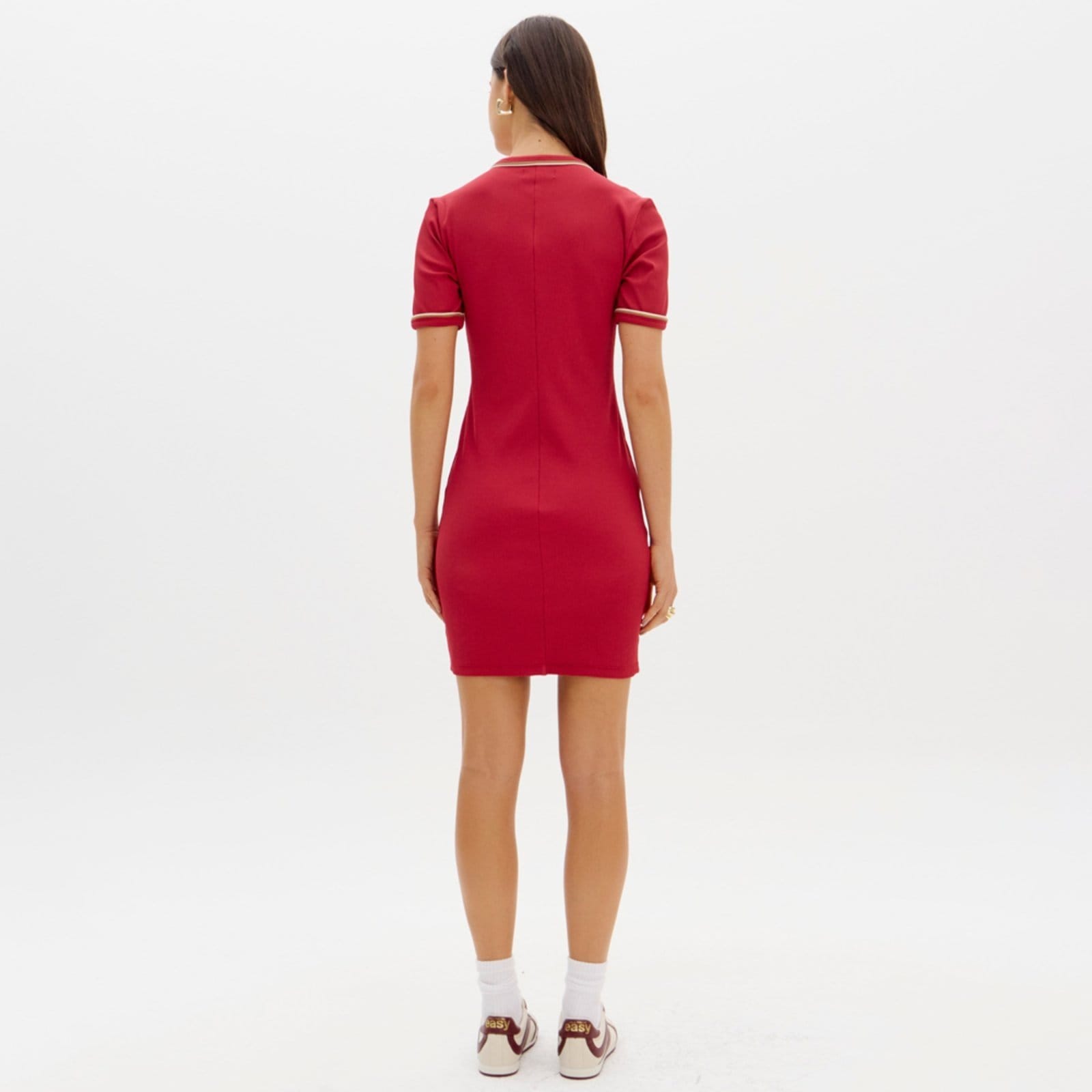 Vista 2 Vestido Canelado Easy Lança Perfume Ou26 Feminino Easy Lança perfume vermelho