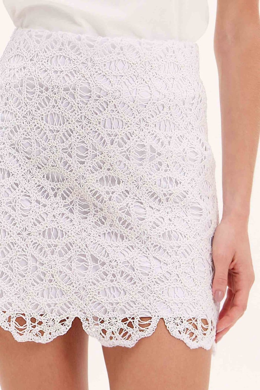 Saia Curta Reta Com Renda - 2