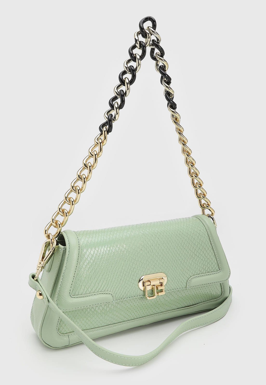 Vista 2 Bolsa Média Feminina Jorge Bischoff Corrente Jorge Bischoff verde