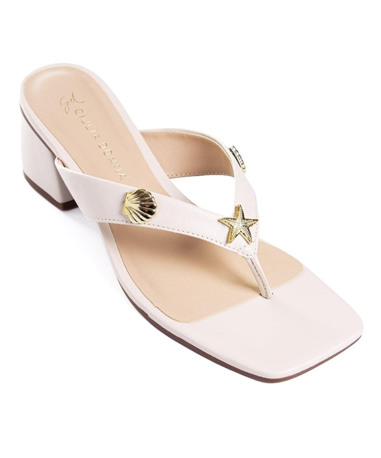 Vista 2 Tamanco Giulia Domna Salto Bloco Off White Incolor Pixolé incolor white