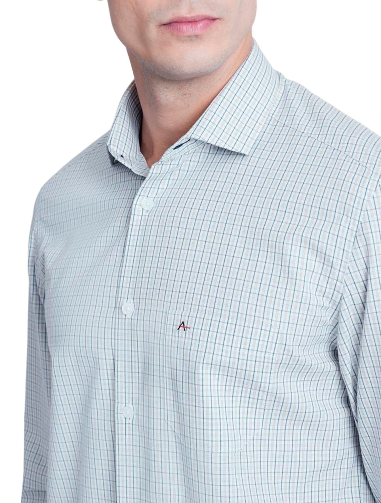 Vista 2 Camisa Aramis Masculina Regular Tricoline Micro Xadrez Branca Aramis amarelo/azul/branco/xadrez azul