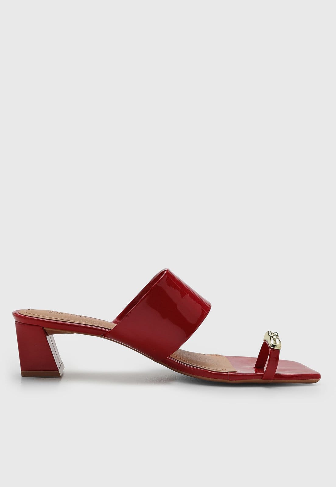 Vista 2 Sandália Feminina Santa Lolla Salto Bloco Verniz Vermelha Santa Lolla vermelho