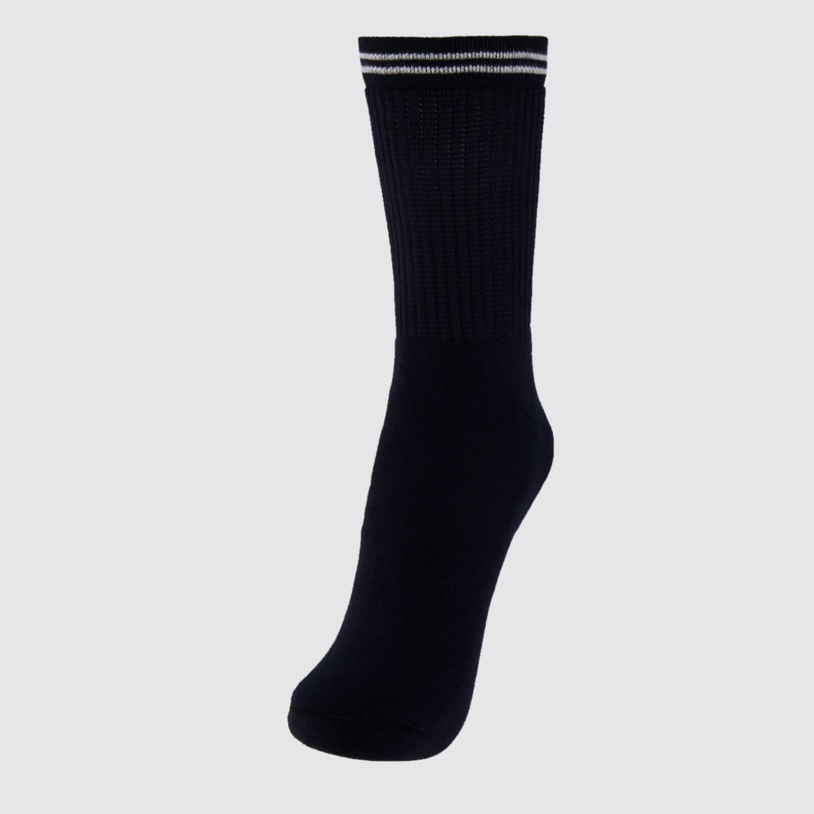 Vista 2 Kit Meia Lupo Sport Básica Cano Longo 3 Pares Preta Lupo rosa