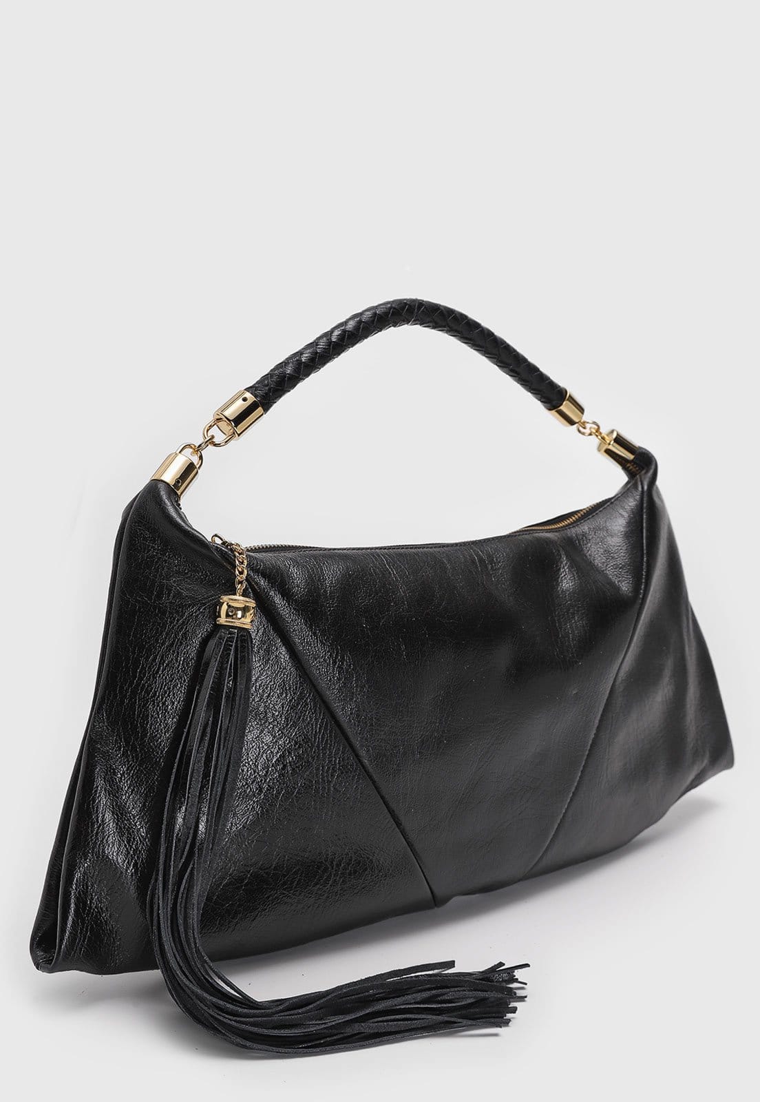 Vista 2 Bolsa Luiza Barcelos Alça de mão Tassel Preta Luiza Barcelos preto