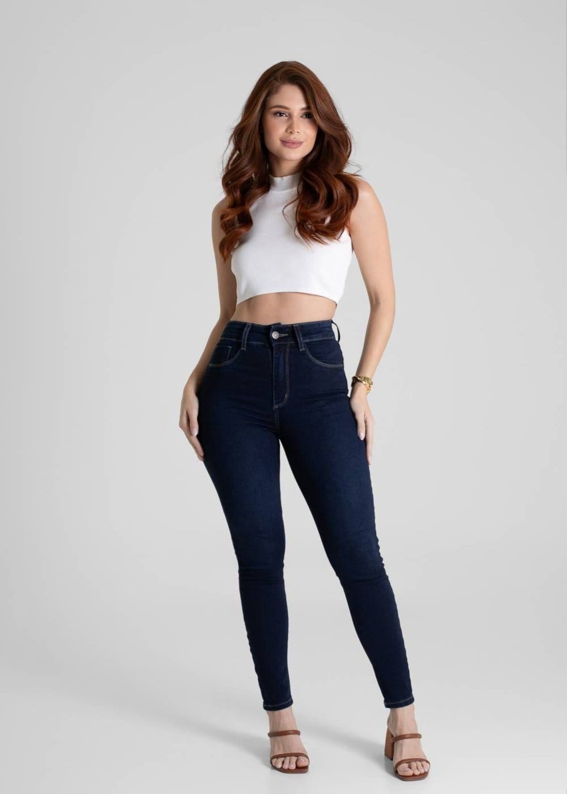 Vista 2 Calça Jeans Sawary Push Up - 280903 Sawary azul