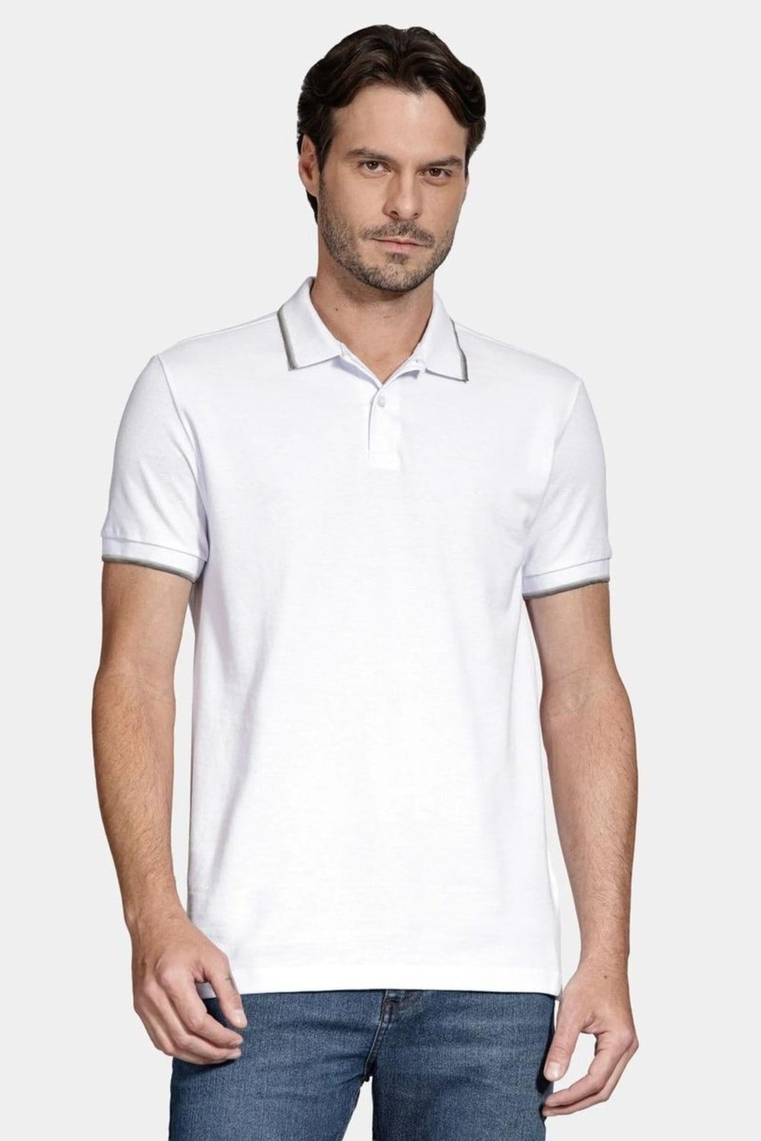 Polo Aramis Manga Curta Friso Gola