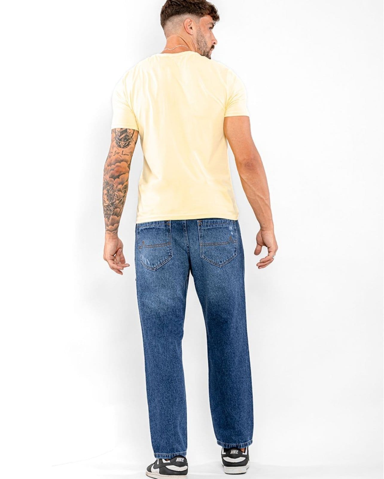Vista 2 Calça Masculina Reta com Rasgos 22768 Escura Consciência jeans