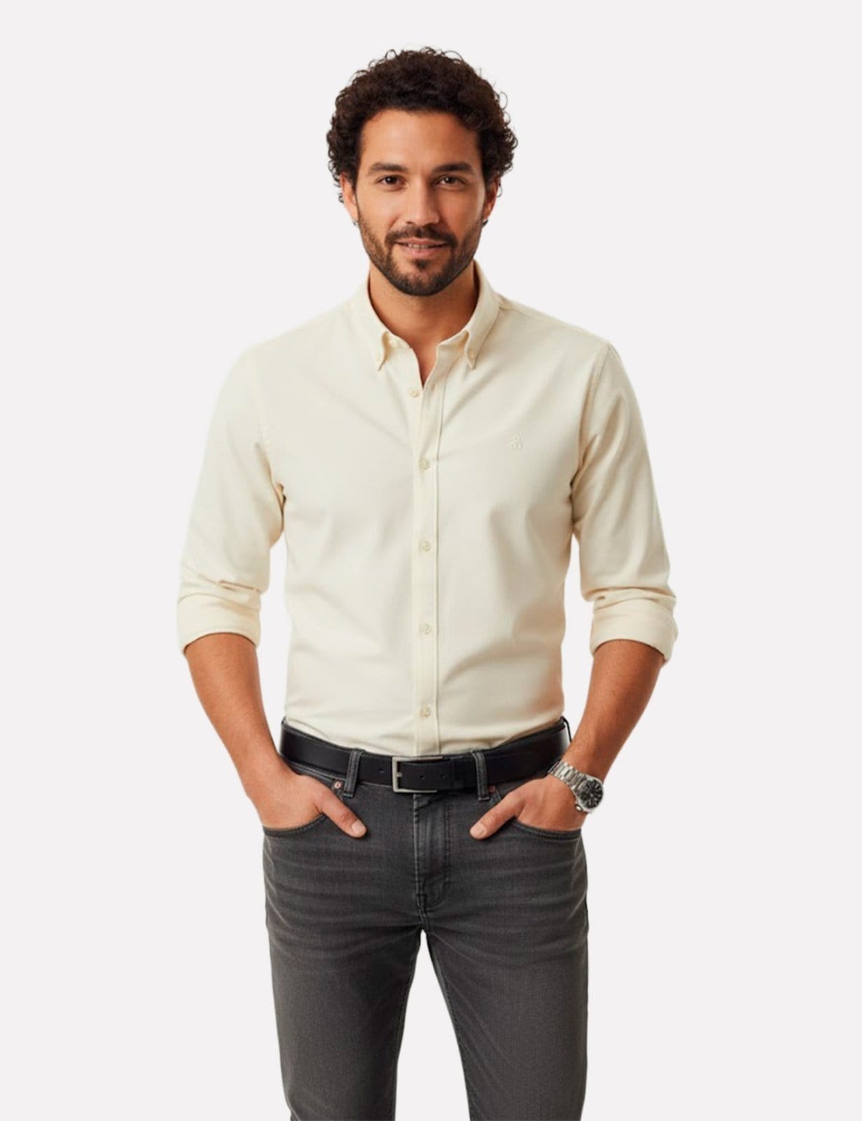 Camisa Hugo Boss Masculina Slim Fit H-ROAN-BD-E-C1 Amarela