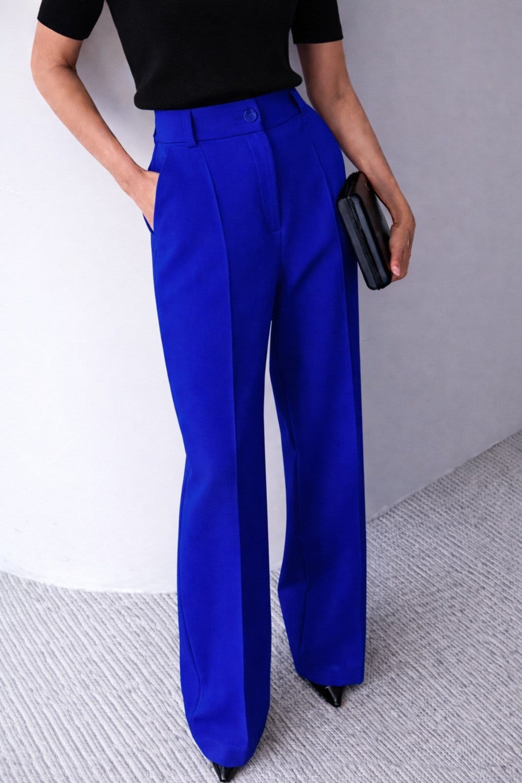 Calça Wide Leg Pantalona Alfaiataria Feminina Dra Maia Royal