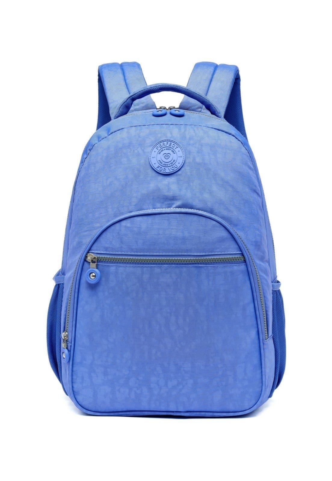 Vista principal Mochila Bolsa Azul Escolar Espaçosa Notebook Reforçada Faculdade Perfect For You roxo azul
