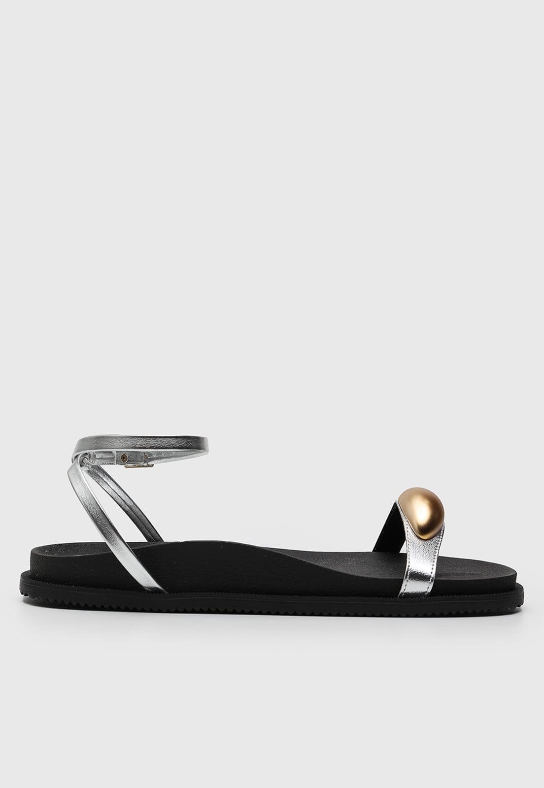 Vista 2 Rasteira Dafiti Shoes Aplicação DAFITI SHOES prata