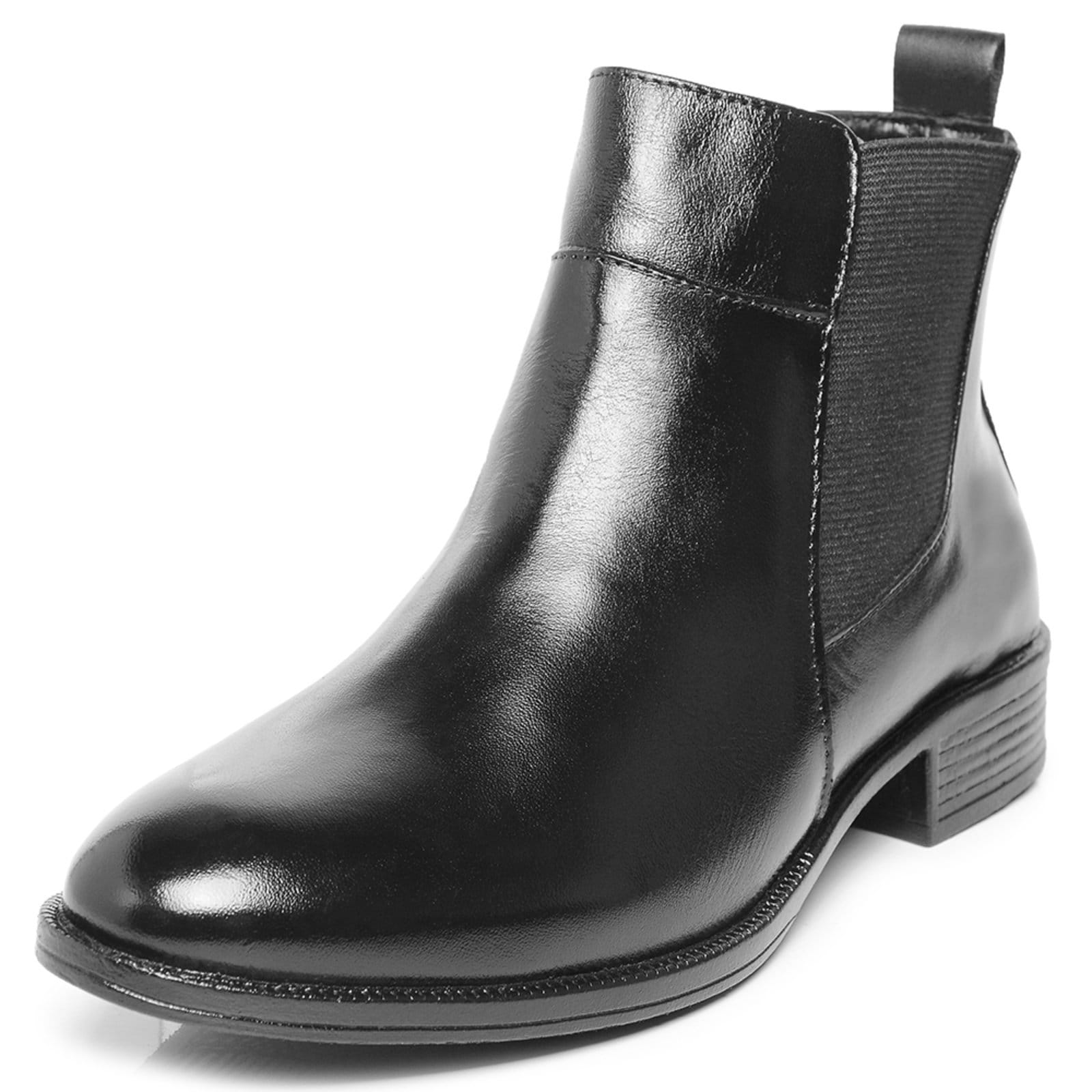 Vista 2 Bota Chelsea Cano Curto Feminina Ferrile Em Couro 5846 Preta Ferrile preto