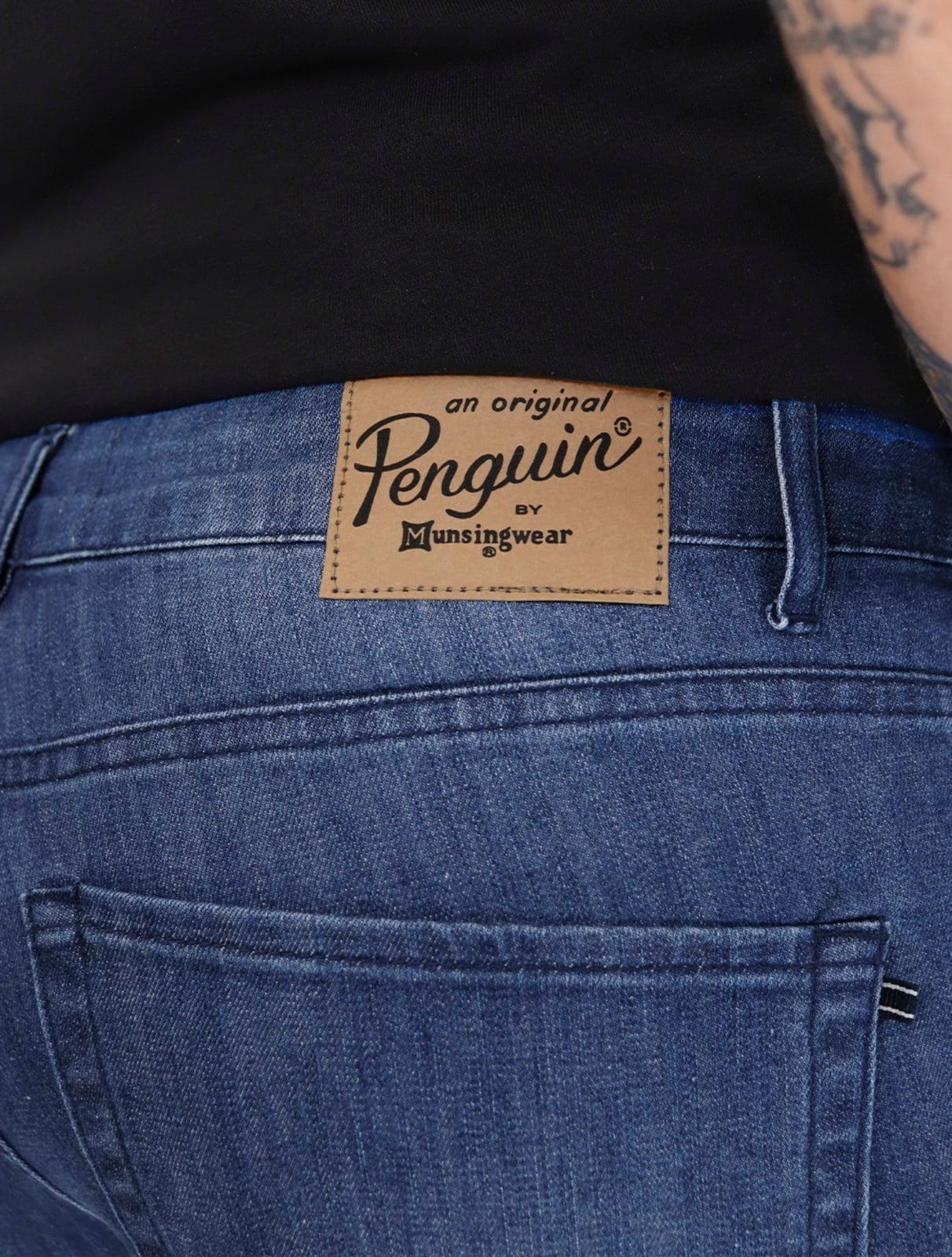 Vista 2 Calça Original Penguin Jeans Masculina Slim Five Pockets Original Penguin azul marinho