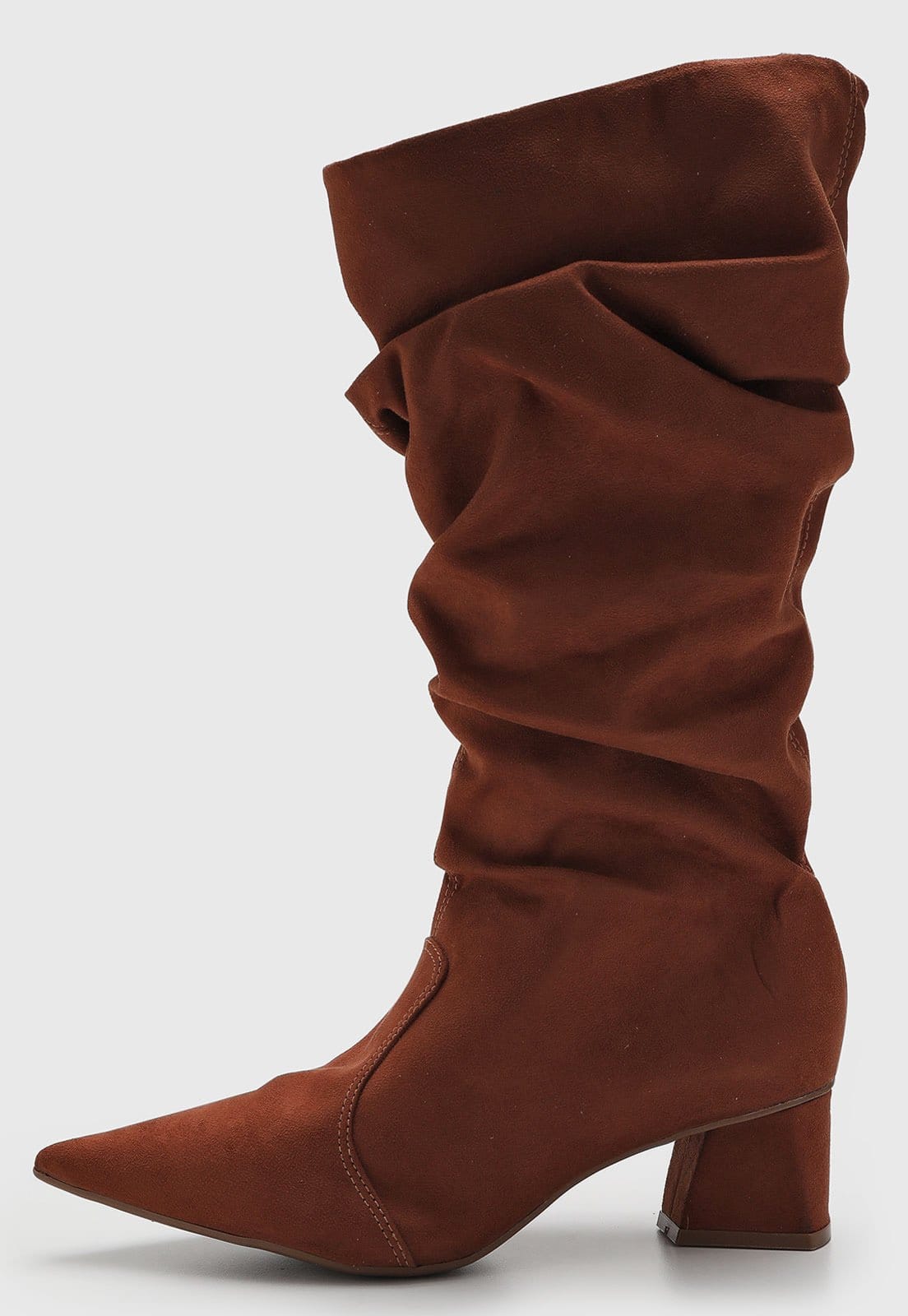 Vista principal Bota Feminina cê Cano Alto Salto Grosso BEBECÊ marrom