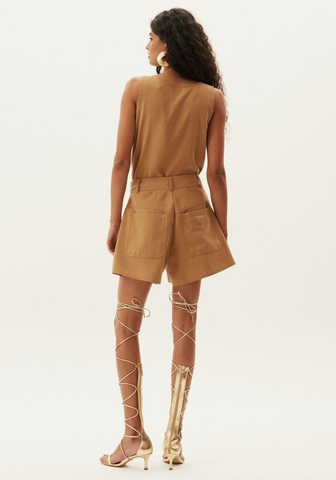 Vista 2 Short Cintura Alta Com Cristais Lança Perfume marrom