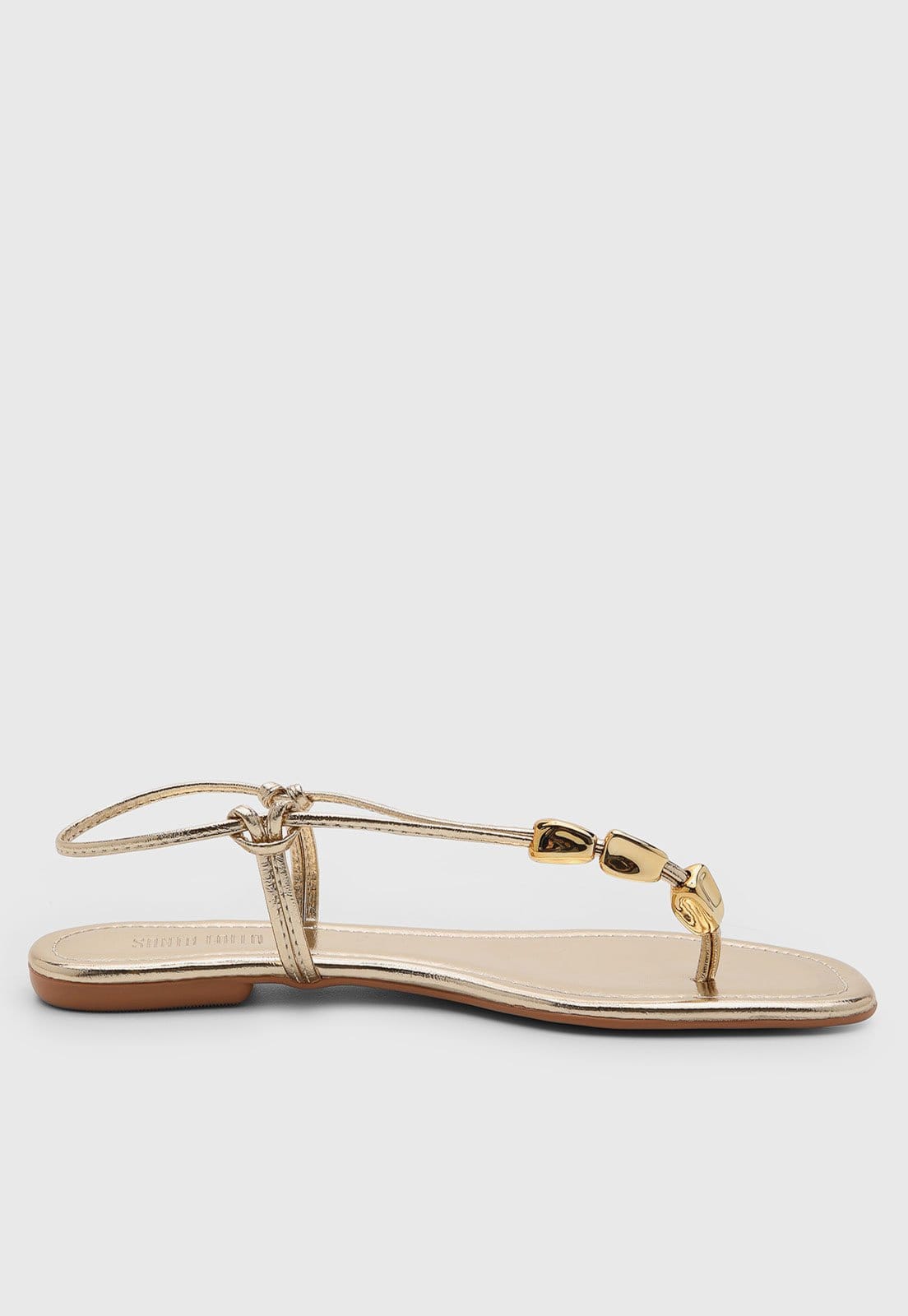 Vista 2 Rasteira Feminina Santa Lolla Pedrarias Dourada Santa Lolla dourado