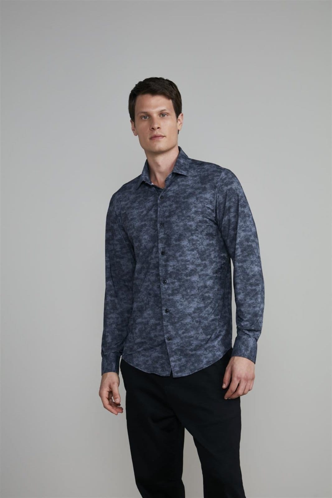 HIGHSTIL Camisa Estampada Tecnocomfy Slim Fit - Grafite