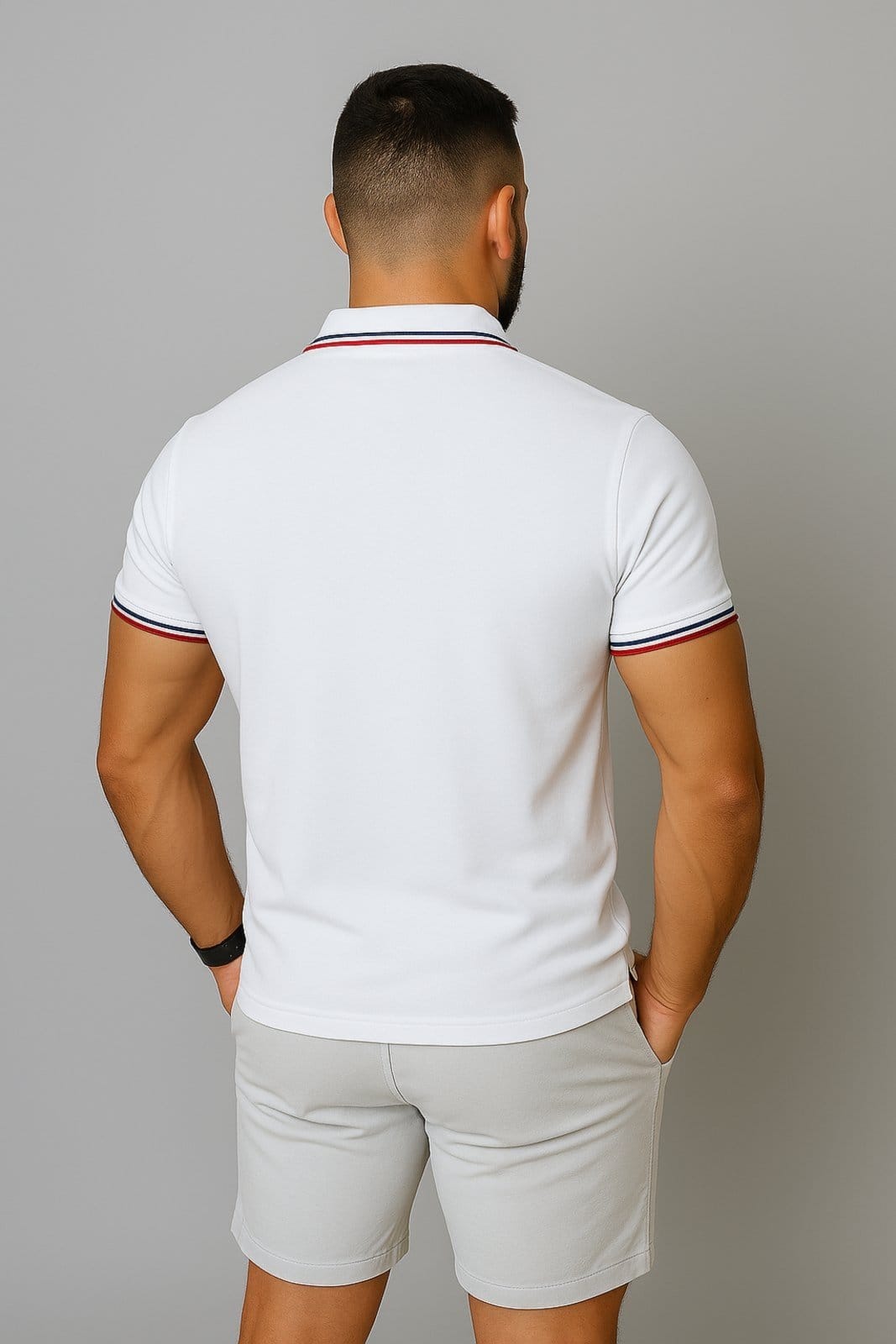 Vista 2 Camiseta Polo D Bell Outlet Fashion Masculina Branca D BELL OUTLET FASHION branco
