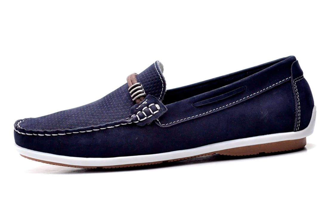 Mocassim Sider Clube Do Sapato De Franca Gravata Nobuck Marinho - 2