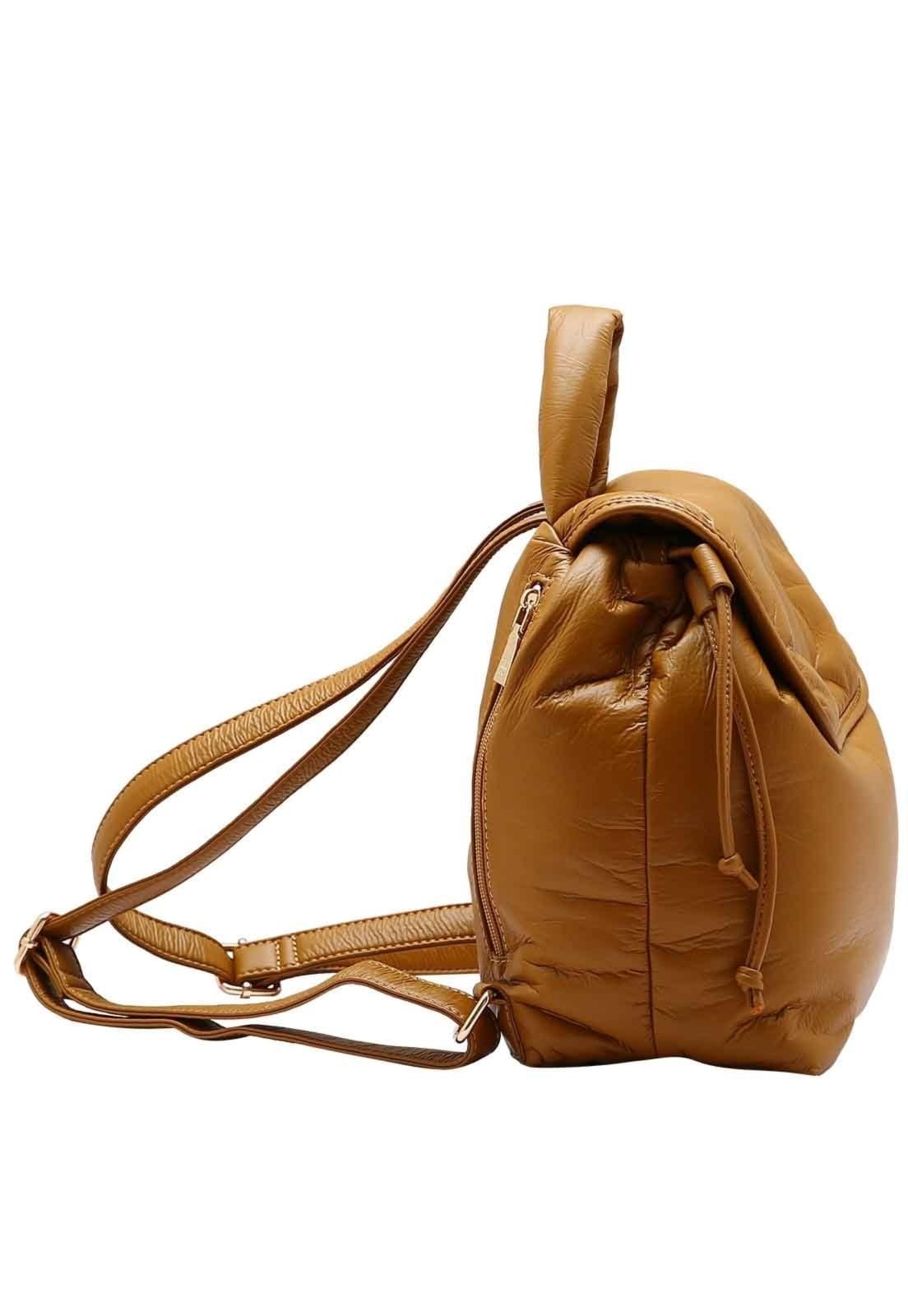 Vista 2 Mochila Feminina Chenson Original Puffer Costas 8484994 Chenson marrom