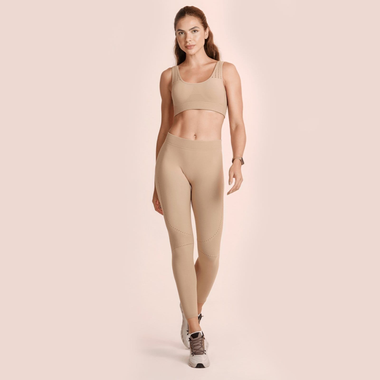 Vista principal Calça Legging Lupo Energy Raschel Feminino 71752 Chocolate Lupo marrom