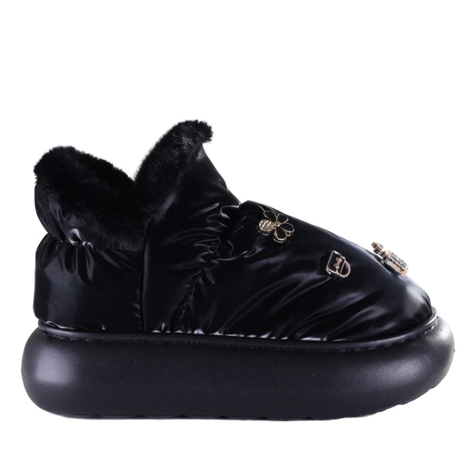 Infantil - Pantufa Feminina Flowfa Lucy Classic com Pins Personalizáveis Preto