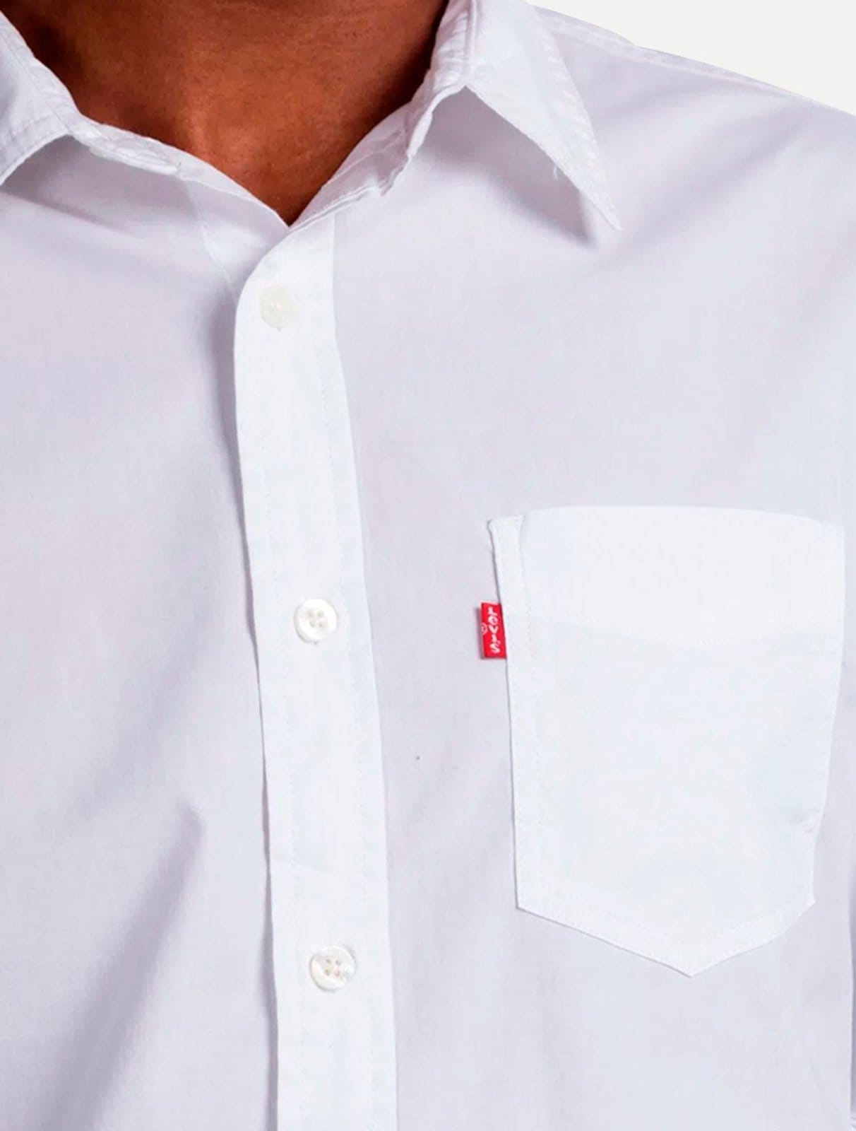 Vista 2 Camisa Levis Masculina Classic Standard Pocket Branca Levis azul marinho