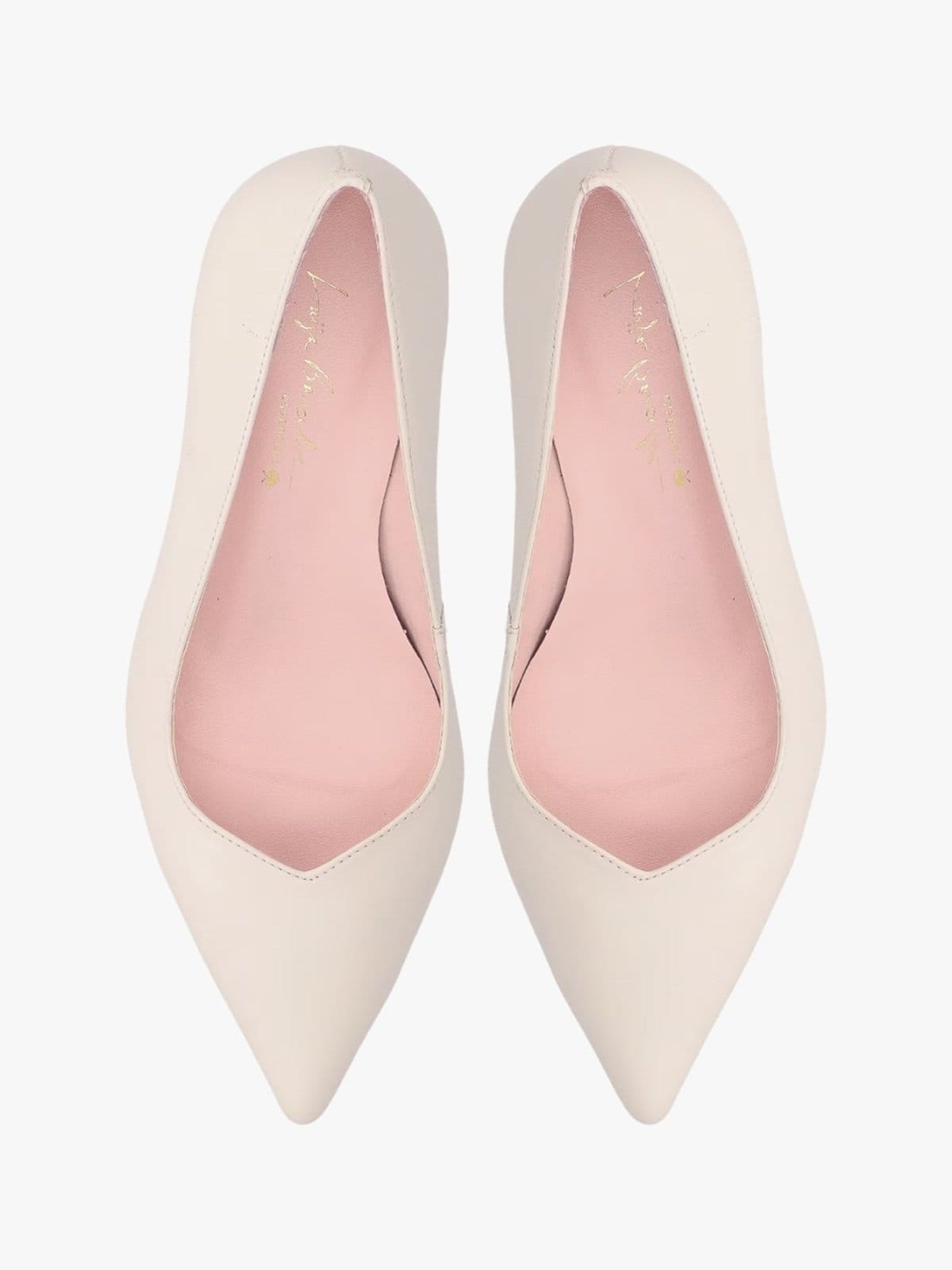 Vista 2 Scarpin Em Couro Off White De Salto Fino Médio E Bico Fino Luiza Barcelos off-white white