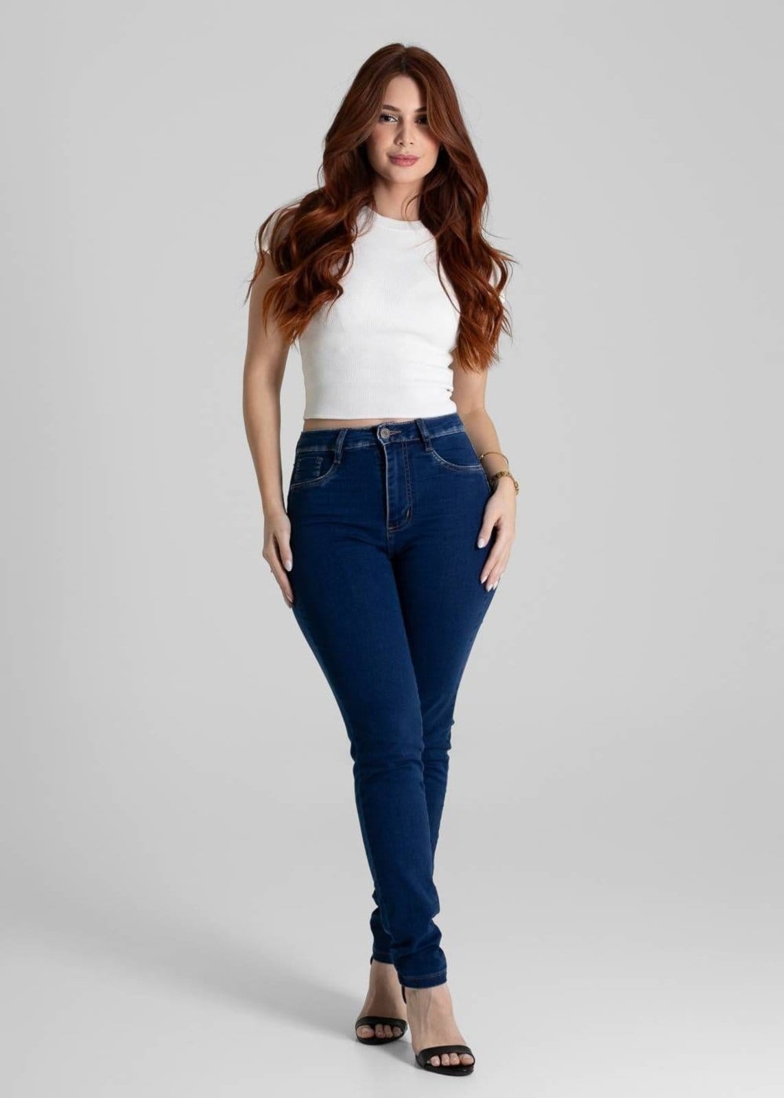 Vista 2 Calça Jeans Sawary Modela Bumbum - 280519 Sawary azul