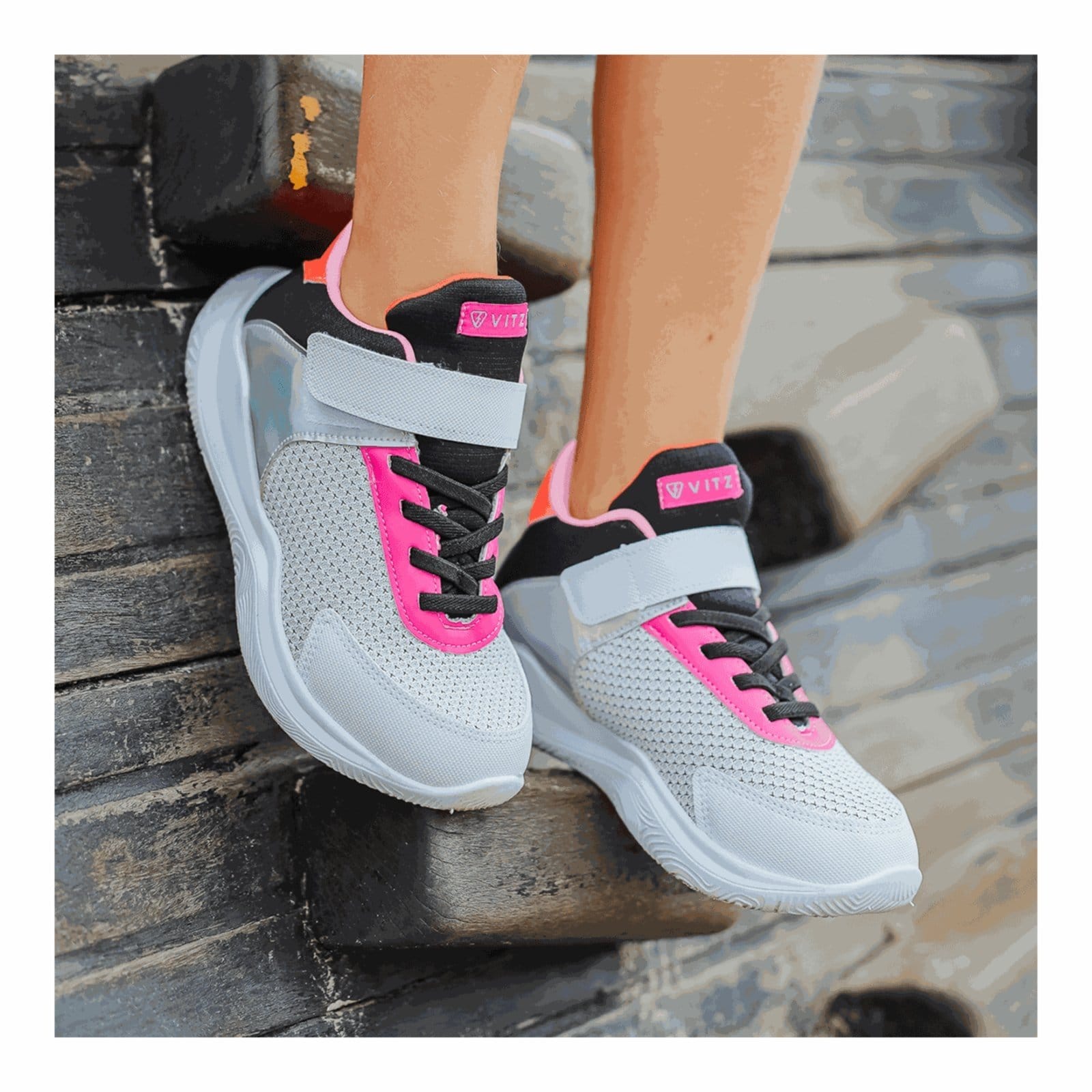 Vista 2 Infantil - Tênis Menina Vitz Impulse Pé com Pé Confortável Macio Calce Fácil Footz branco