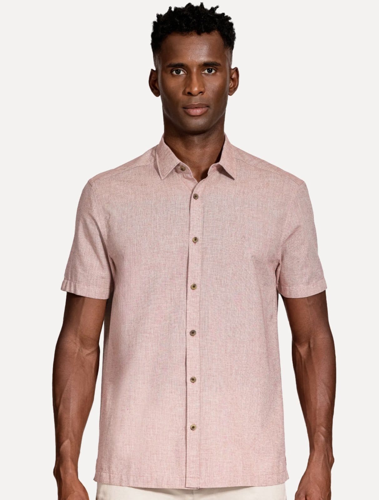 Vista principal Camisa Aramis Masculina Regular Loop Flame Altino Mescla Aramis rosa
