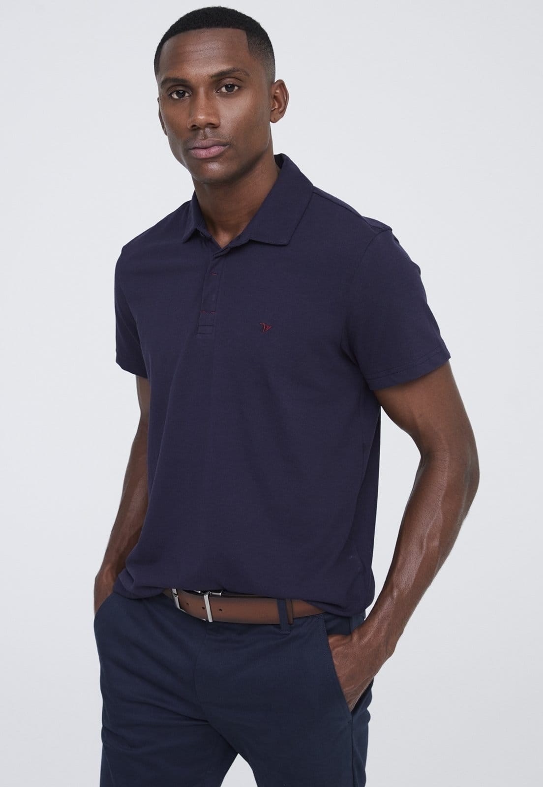 Polo Traymon Slim Piquet Marinho