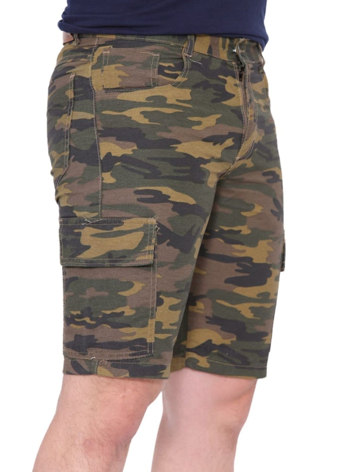 Vista 2 Bermuda Masculina Cargo Jeans Loka Camuflado Tatica Jeans Loka verde/verde militar