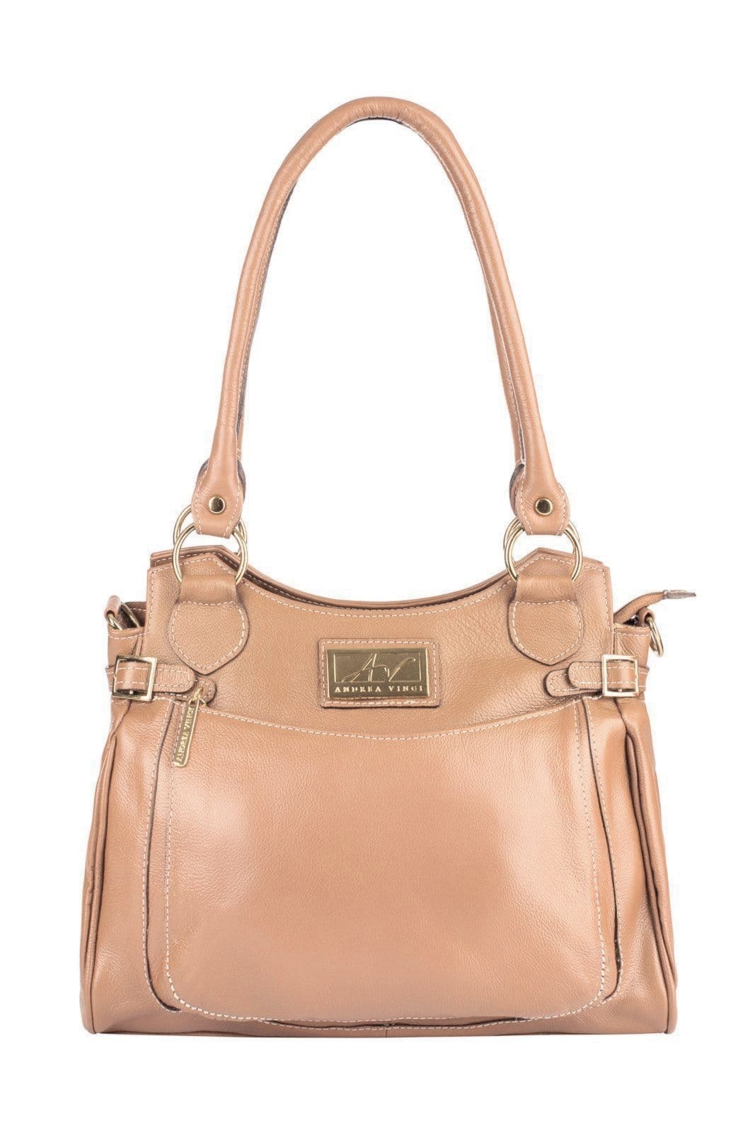 Bolsa Andrea Vinci grande de couro liso Lúcia
