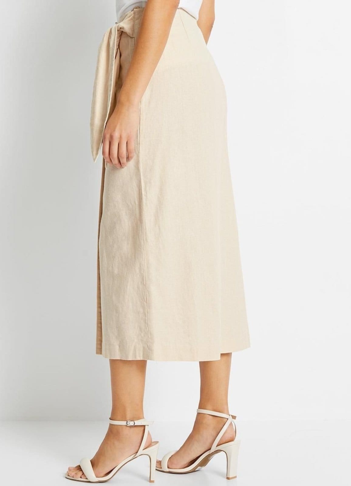 Vista 2 Saia Linho Areia Colorido Quintess bege