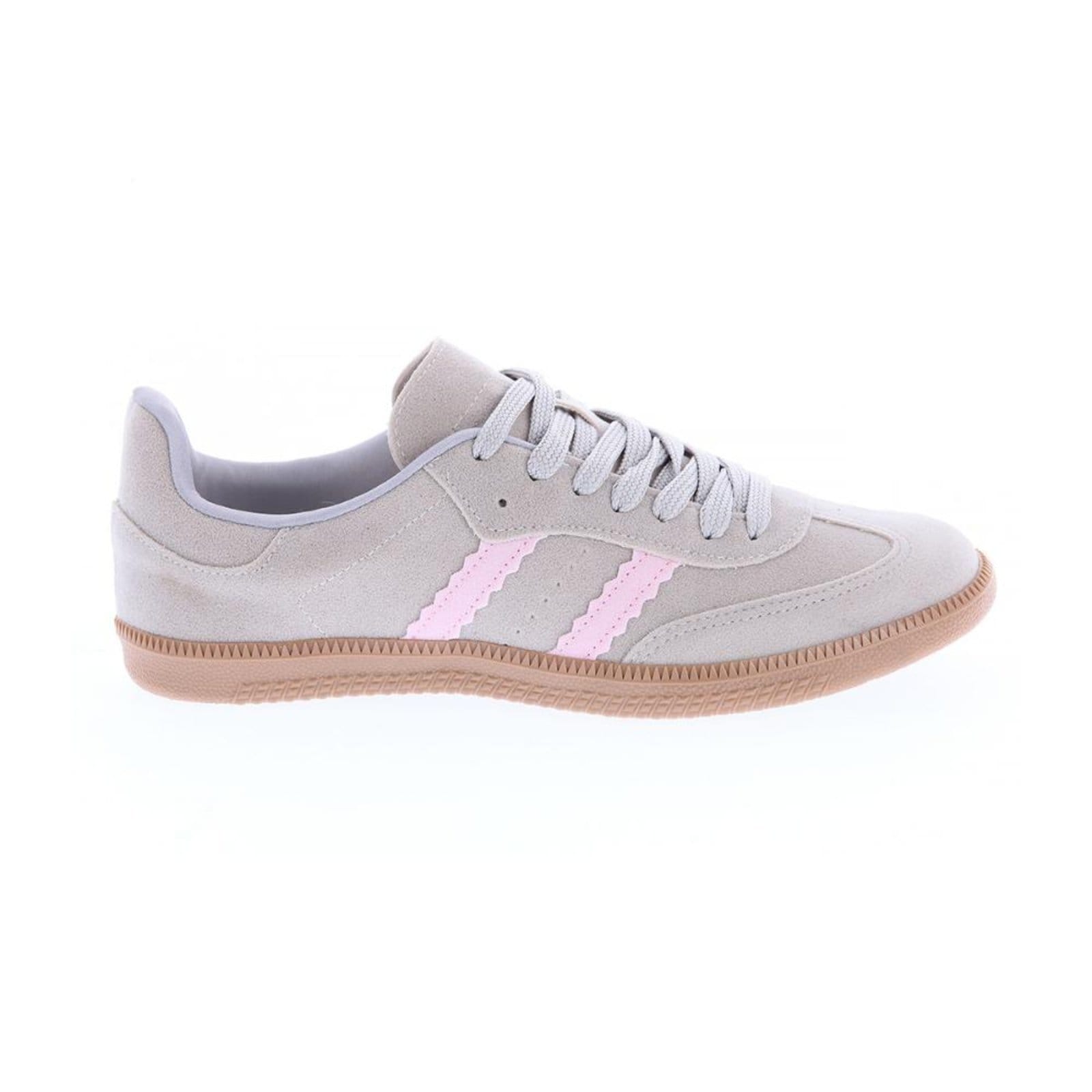 Vista principal Tênis Flatform Manu Camurça Cinza com Rosa Cinza Damannu Shoes cinza rosa