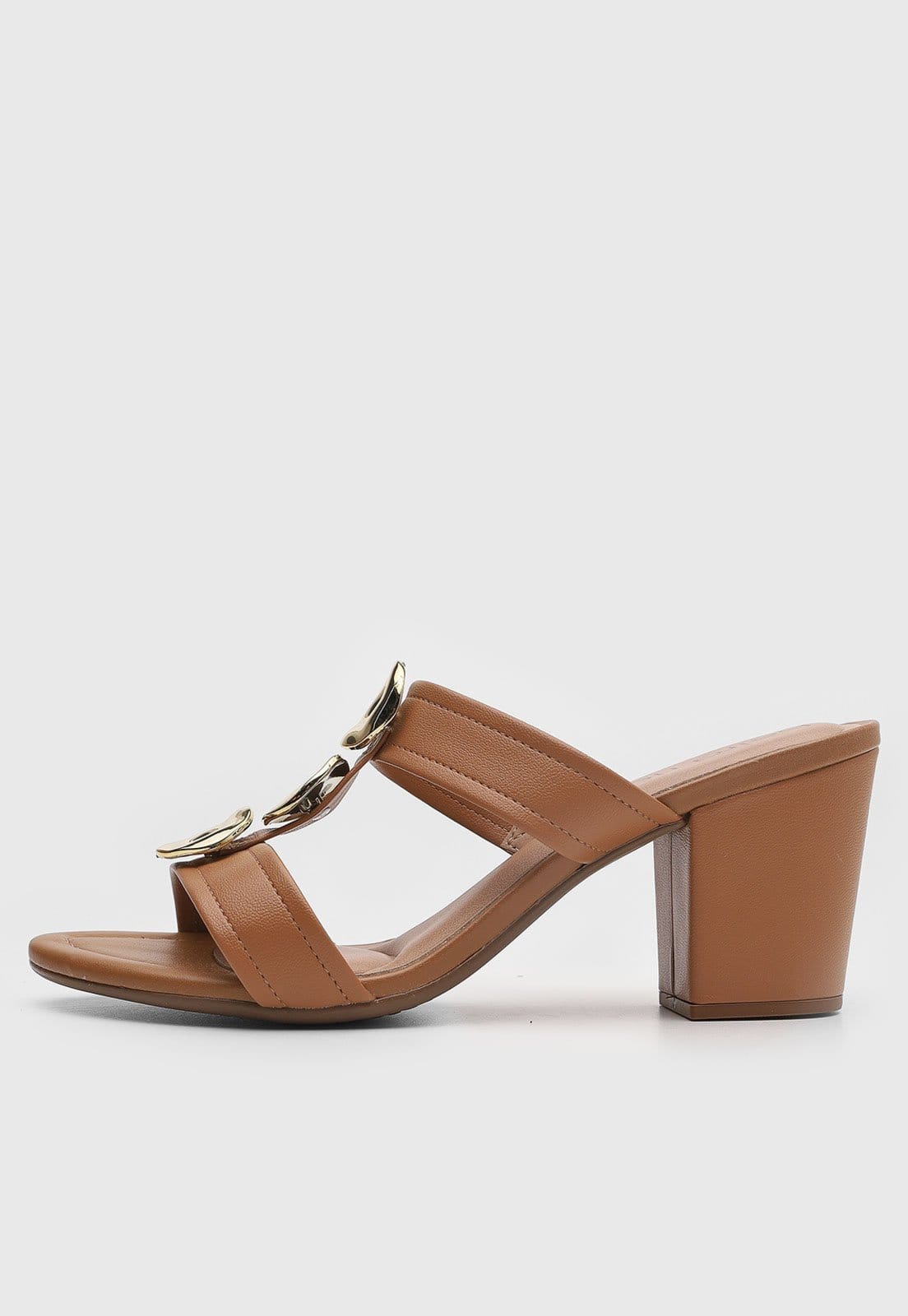Vista principal Sandália Feminina Beira Rio Salto Bloco Corrente BEIRA RIO caramelo