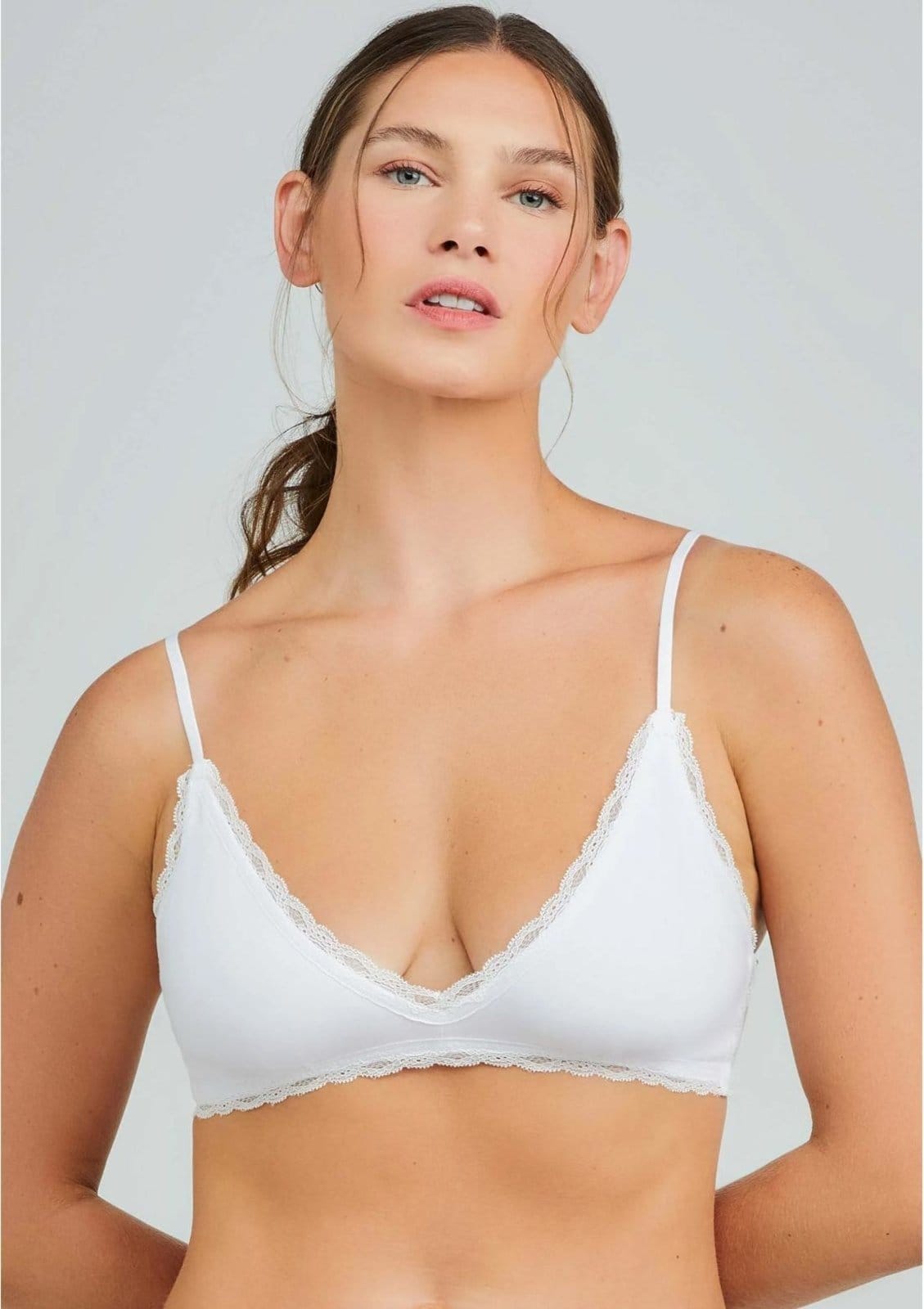 Vista principal Kit 2 Sutiãs Triângulos Duplos Com Renda Hering multicolorido