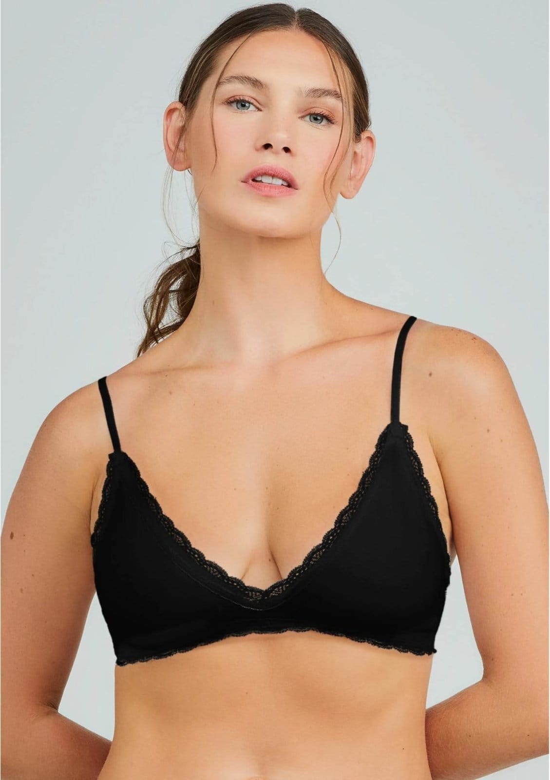 Vista 2 Kit 2 Sutiãs Triângulos Duplos Com Renda Hering multicolorido